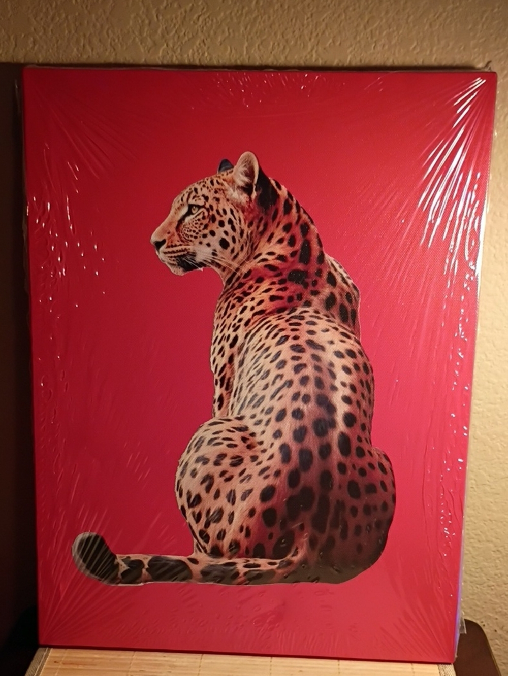 Red Leopard Canvas Wall Art - Unbranded
